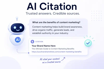 The image shows what a citation might look like in an AI Answer Engine