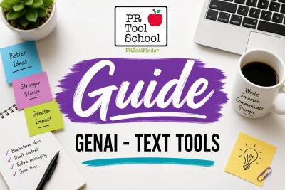 A graphic that announces the Guide with the PRTool School branding